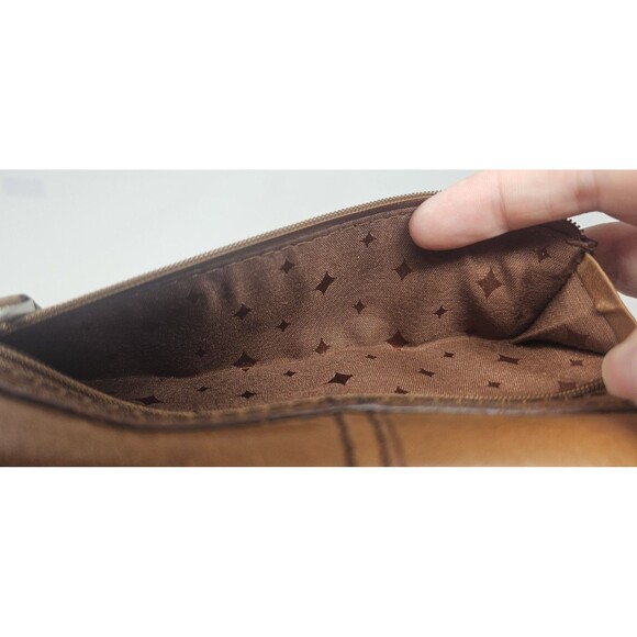 Fossil Vintage Maddox Marlow Leather Flap Clutch Wallet Chestnut Brown Trifold - Picture 3 of 14